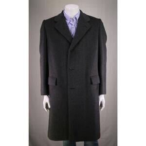 Vintage Malcolm Kenneth B. Altman Kittens Ear Velour Wool Gray Coat Overcoat 41L